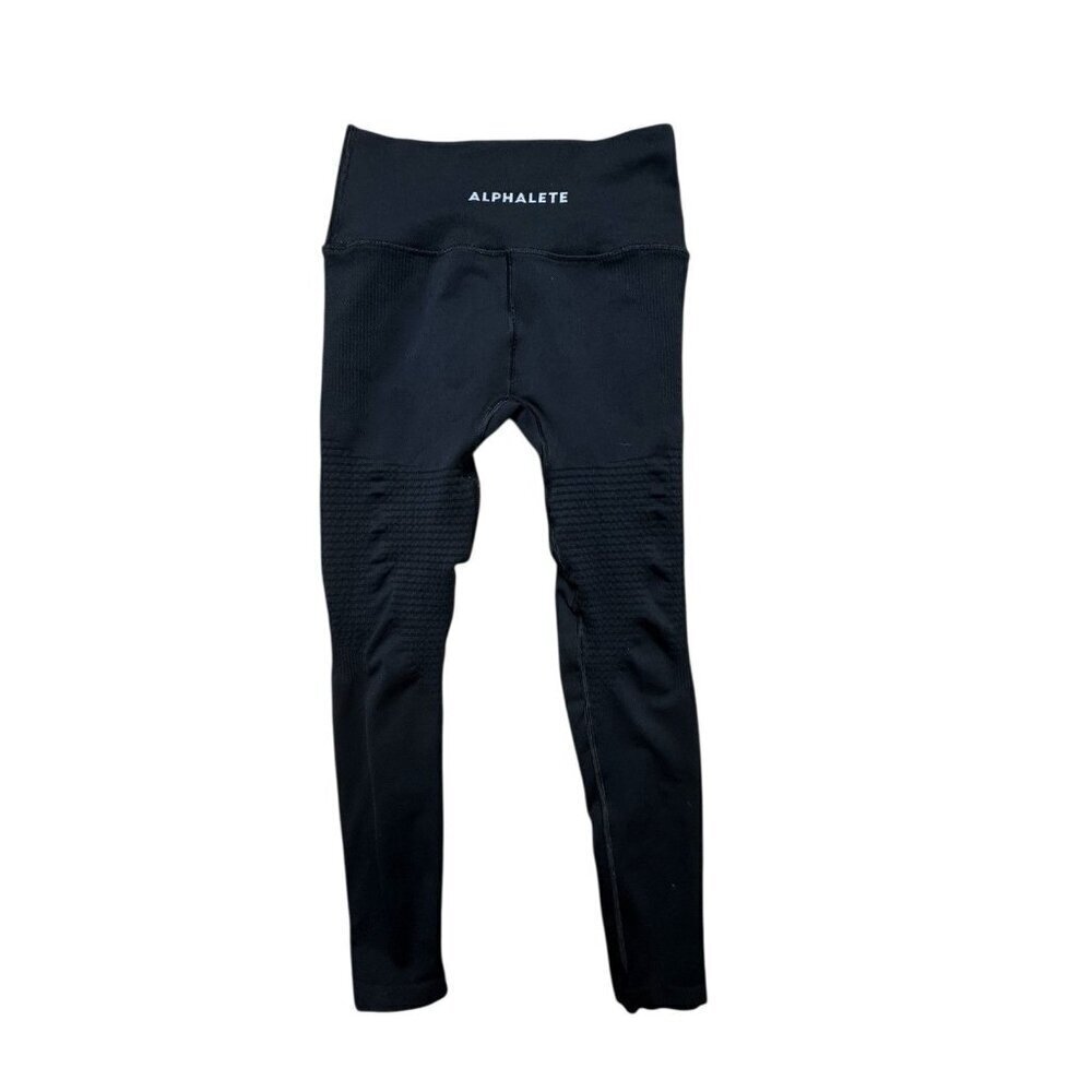 Alphalete Black High Waist Stretch Workout Leggings Women’s M Inseam 23